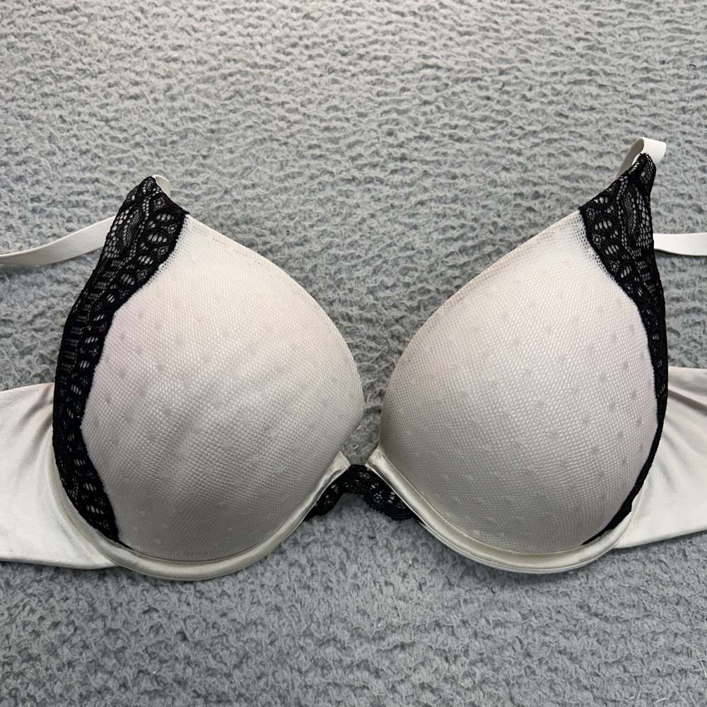 Maidenform Bra 36C T-Shirt Bra 9428 Lace Trim Comfort Devotion